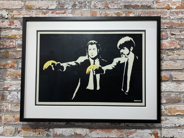 2　Banksy Pulp Fiction WCP BANKSY Pulp Fiction original poster street art graffiti Banana gun